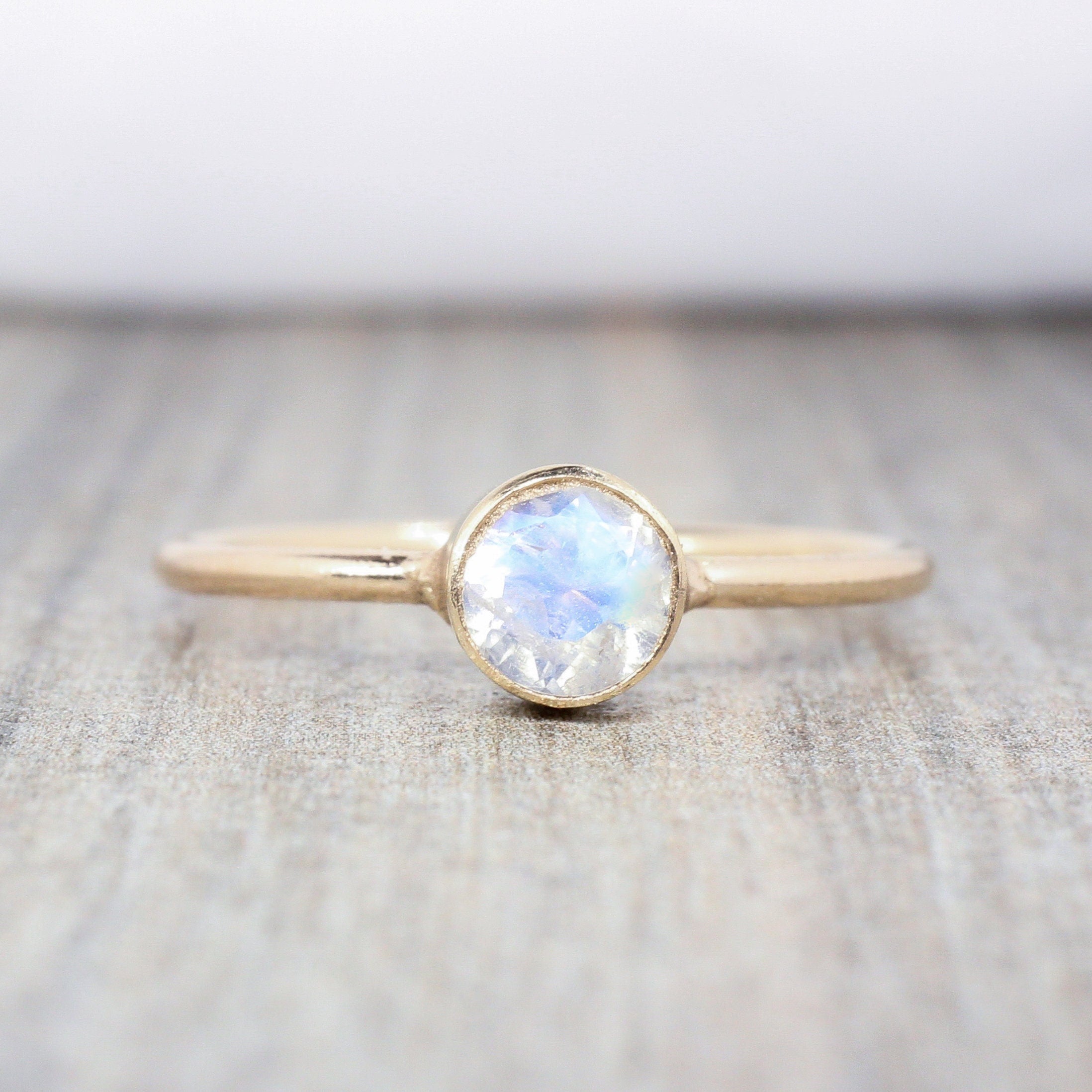 Multi stone Rainbow Moonstone & gold ring, 14k gold vermeil ring, dainty popular moonstone ring, round and marquise ring, PRE ORDER ship end of Oct.